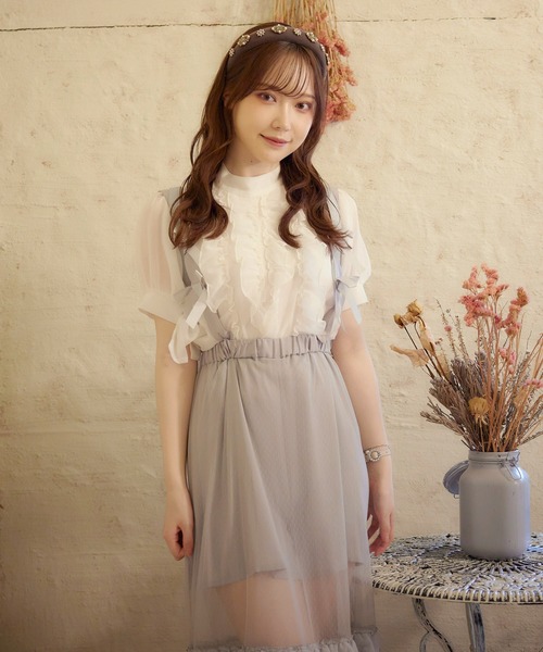 Swankiss(スワンキス)の「SX ×frill B/L(シャツ/ブラウス・レディース・ホワイト/ブラック/ピンク・FREE)」の12枚目の写真
