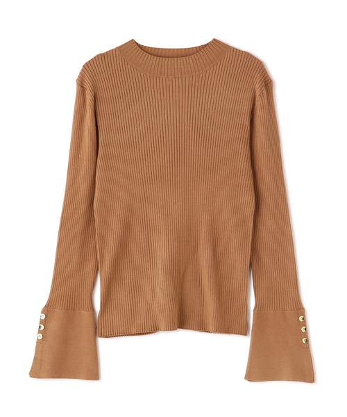 NATURAL BEAUTY BASIC（ナチュラルビューティーベーシック）の「フレアカフス釦ニット（ニット/セーター・レディース・チャコールグレー/ブルー/キャメル/イエロー・MEDIUM）」の22枚目の写真