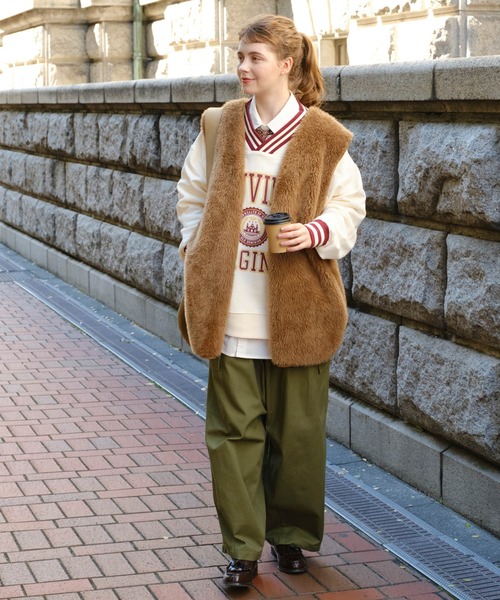 ビッグシルエットファーベスト MONO-MART LADY'S│MONO-MART