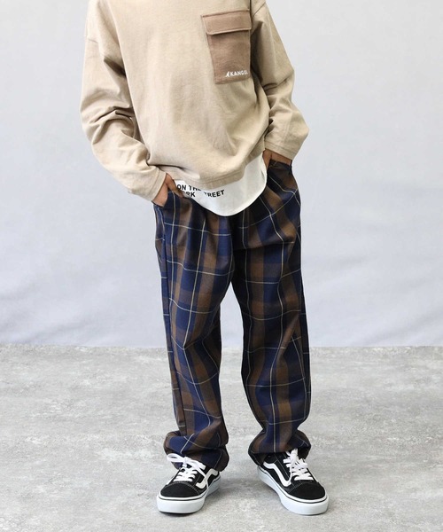 MPS（エムピーエス）の「【MPS】イージーテーパードチェック（その他パンツ・キッズ・ダークブラウン/ベージュ/ブラウン/ブラック・120/130/140/150/160/105）」の2枚目の写真