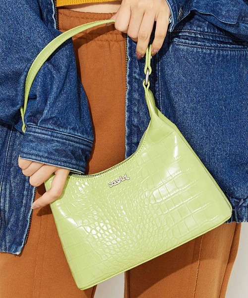 X-girl（エックスガール）の「FAUX CROC MINI HAND BAG（ショルダーバッグ・レディース・ブラック/ホワイト/ライトグリーン・ONE SIZE）」の14枚目の写真