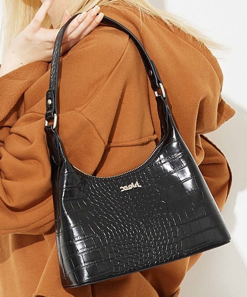 X-girl（エックスガール）の「FAUX CROC MINI HAND BAG（ショルダーバッグ・レディース・ブラック/ホワイト/ライトグリーン・ONE SIZE）」の20枚目の写真