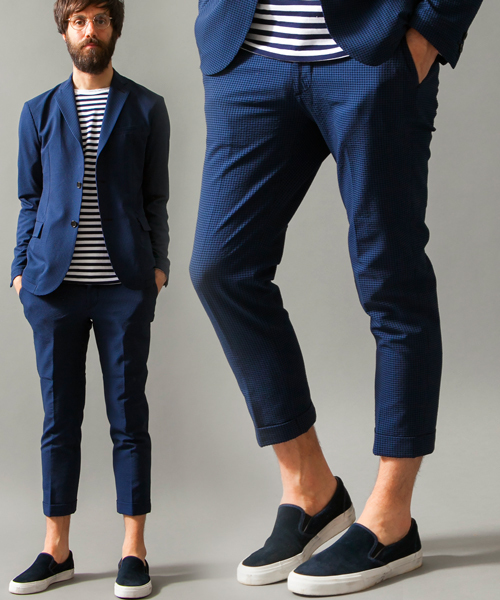 BEAUTY&YOUTH UNITED ARROWS（ビューティーアンドユースユナイテッドアローズ）の「BY ドライ シアサッカー ノープリーツ アンクルパンツ◆（その他パンツ・メンズ・ネイビー/その他1/その他2・SMALL/MEDIUM/LARGE/X-LARGE）」の3枚目の写真