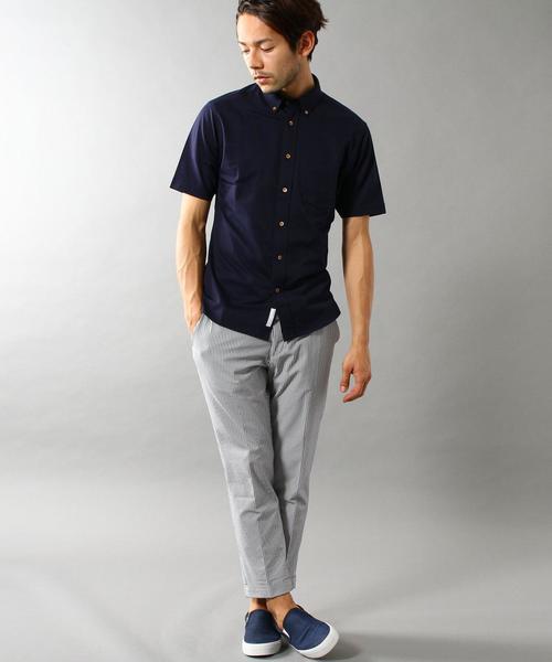 BEAUTY&YOUTH UNITED ARROWS（ビューティーアンドユースユナイテッドアローズ）の「BY ドライ シアサッカー ノープリーツ アンクルパンツ◆（その他パンツ・メンズ・ネイビー/その他1/その他2・SMALL/MEDIUM/LARGE/X-LARGE）」の10枚目の写真