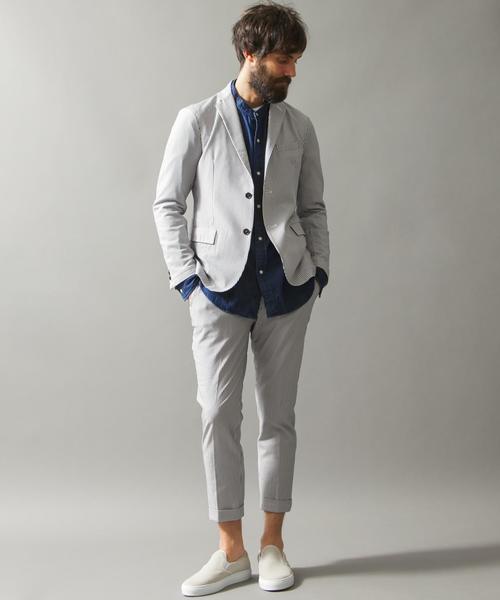 BEAUTY&YOUTH UNITED ARROWS（ビューティーアンドユースユナイテッドアローズ）の「BY ドライ シアサッカー ノープリーツ アンクルパンツ◆（その他パンツ・メンズ・ネイビー/その他1/その他2・SMALL/MEDIUM/LARGE/X-LARGE）」の17枚目の写真