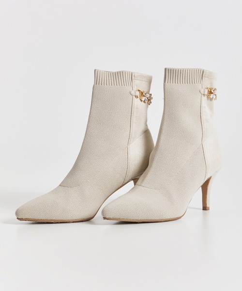 NOELA（ノエラ）の「バックビジューニットブーツ（ブーツ・レディース・ブラック/ブラウン/オフホワイト・S/M/L）」の2枚目の写真