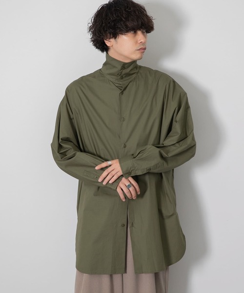 SENSE OF PLACE by URBAN RESEARCH（センスオブプレイスバイアーバンリサーチ）の「『わたべ×SOP』ハイネックドルマンルーズシャツ（シャツ/ブラウス・メンズ・ホワイト/ブラック/カーキ・MEDIUM/LARGE）」の21枚目の写真