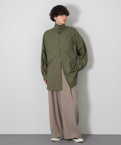 SENSE OF PLACE by URBAN RESEARCH（センスオブプレイスバイアーバンリサーチ）の「『わたべ×SOP』ハイネックドルマンルーズシャツ（シャツ/ブラウス・メンズ・ホワイト/ブラック/カーキ・MEDIUM/LARGE）」の14枚目の写真