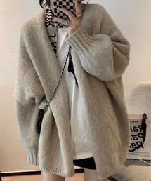 DAY CLOSET | レディース ボタンレスふんわりモヘア風ニットカーディガン(カーディガン/ボレロ)