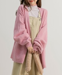 DAY CLOSET | レディース ボタンレスふんわりモヘア風ニットカーディガン(カーディガン/ボレロ)