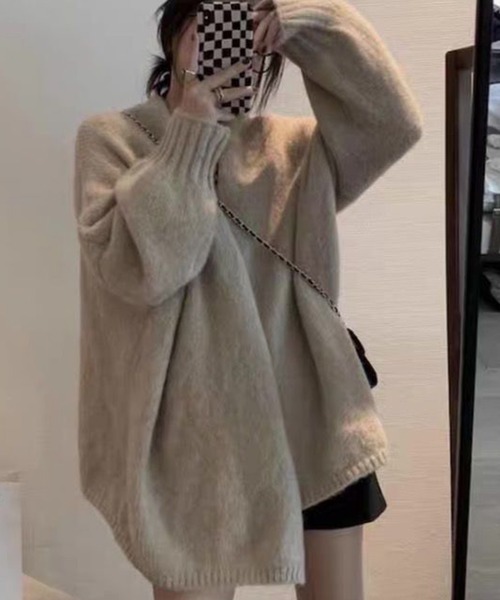 DAY CLOSET（デイ クローゼット）の「レディース ボタンレスふんわりモヘア風ニットカーディガン（カーディガン/ボレロ・レディース・ベージュ/ダークグレー/ピンク/ピンク系その他・ONE SIZE）」の11枚目の写真