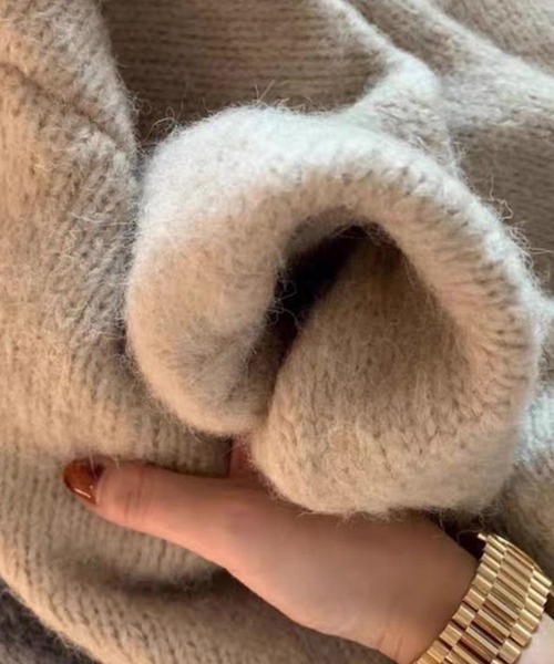 DAY CLOSET（デイ クローゼット）の「レディース ボタンレスふんわりモヘア風ニットカーディガン（カーディガン/ボレロ・レディース・ベージュ/ダークグレー/ピンク/ピンク系その他・ONE SIZE）」の14枚目の写真