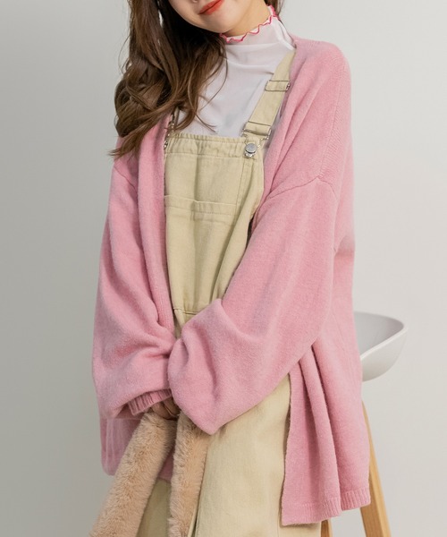 DAY CLOSET（デイ クローゼット）の「レディース ボタンレスふんわりモヘア風ニットカーディガン（カーディガン/ボレロ・レディース・ベージュ/ダークグレー/ピンク/ピンク系その他・ONE SIZE）」の16枚目の写真