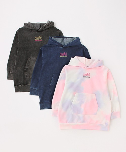 X-girl Stages（エックスガールステージス）の「ピグメントロゴパーカワンピース（アンサンブル・キッズ・ネイビー/チャコール/マルチ・90cm/100cm/110cm/120cm/130cm/140cm）」の14枚目の写真