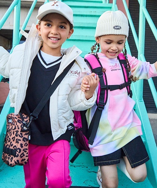 X-girl Stages（エックスガールステージス）の「ピグメントロゴパーカワンピース（アンサンブル・キッズ・ネイビー/チャコール/マルチ・90cm/100cm/110cm/120cm/130cm/140cm）」の17枚目の写真