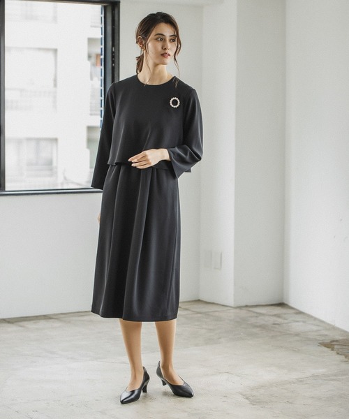 LEPSIM（レプシィム）の「上品サマ見えワンピース　162423（ワンピース・レディース・ブラック/グレイッシュベージュ・MEDIUM/LARGE）」の19枚目の写真