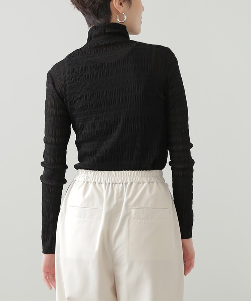 N.（N. Natural Beauty Basic）（エヌエヌナチュラルビューティーベーシック）の「◆カットレースハイネックカットソー（Tシャツ/カットソー・レディース・ブラック/クリーム・MEDIUM）」の7枚目の写真