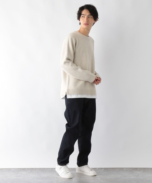 GLOBAL WORK（グローバルワーク）の「フワフワHugme/レイヤード/295175（ニット/セーター・メンズ・ブラック/カーキ/ライトブルー/ベージュ/ホワイト系その他2・LARGE/X-LARGE/MEDIUM/SMALL）」の14枚目の写真