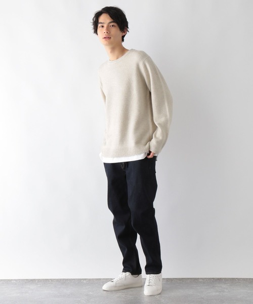 GLOBAL WORK（グローバルワーク）の「フワフワHugme/レイヤード/295175（ニット/セーター・メンズ・ブラック/カーキ/ライトブルー/ベージュ/ホワイト系その他2・LARGE/X-LARGE/MEDIUM/SMALL）」の15枚目の写真