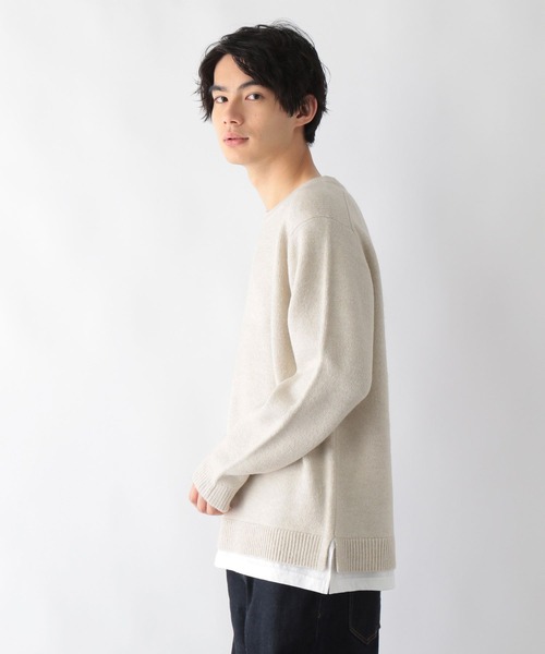 GLOBAL WORK（グローバルワーク）の「フワフワHugme/レイヤード/295175（ニット/セーター・メンズ・ブラック/カーキ/ライトブルー/ベージュ/ホワイト系その他2・LARGE/X-LARGE/MEDIUM/SMALL）」の17枚目の写真