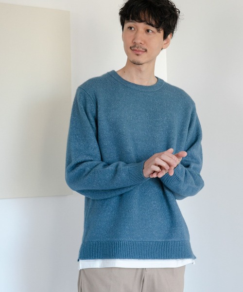 GLOBAL WORK（グローバルワーク）の「フワフワHugme/レイヤード/295175（ニット/セーター・メンズ・ブラック/カーキ/ライトブルー/ベージュ/ホワイト系その他2・LARGE/X-LARGE/MEDIUM/SMALL）」の12枚目の写真
