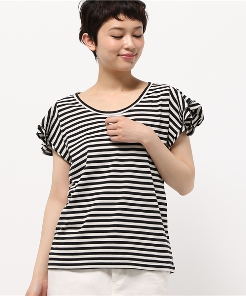 DISCOAT（ディスコート）の「【Discoat】袖フリルT（Tシャツ/カットソー・レディース・オフホワイト/ネイビー/グレー/その他19・ﾌﾘ-）」の12枚目の写真