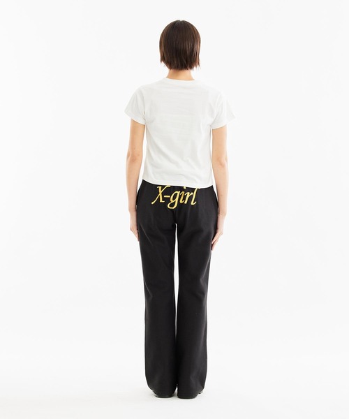 X-girl（エックスガール）の「ROSE HEART EMBROIDERY S/S BABY TEE（Tシャツ/カットソー・レディース・ライトブルー/ブラック/ホワイト・S/M）」の21枚目の写真