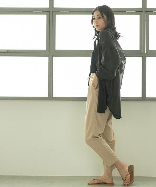 coen（コーエン）の「接触冷感リネンレーヨンテーパードカラーパンツ（その他パンツ・レディース・オリーブ/ピンク/ケリー/ロイヤルブルー/ベージュ/ブラック・S/M/L）」の8枚目の写真