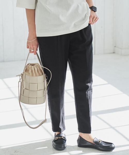 coen（コーエン）の「接触冷感リネンレーヨンテーパードカラーパンツ（その他パンツ・レディース・オリーブ/ピンク/ケリー/ロイヤルブルー/ベージュ/ブラック・S/M/L）」の11枚目の写真