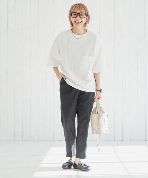 coen（コーエン）の「接触冷感リネンレーヨンテーパードカラーパンツ（その他パンツ・レディース・オリーブ/ピンク/ケリー/ロイヤルブルー/ベージュ/ブラック・S/M/L）」の12枚目の写真