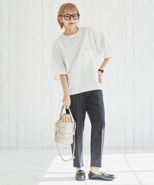 coen（コーエン）の「接触冷感リネンレーヨンテーパードカラーパンツ（その他パンツ・レディース・オリーブ/ピンク/ケリー/ロイヤルブルー/ベージュ/ブラック・S/M/L）」の13枚目の写真