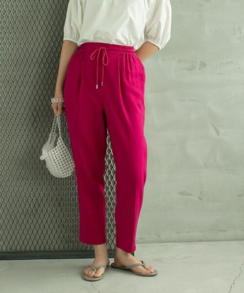 coen（コーエン）の「接触冷感リネンレーヨンテーパードカラーパンツ（その他パンツ・レディース・オリーブ/ピンク/ケリー/ロイヤルブルー/ベージュ/ブラック・S/M/L）」の15枚目の写真