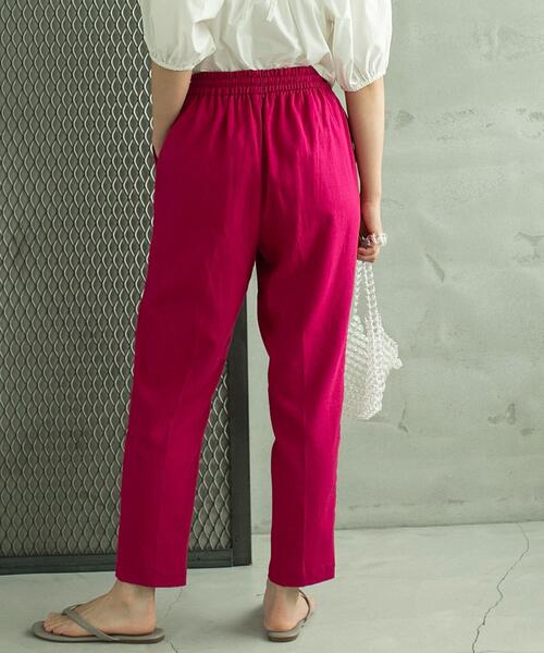 coen（コーエン）の「接触冷感リネンレーヨンテーパードカラーパンツ（その他パンツ・レディース・オリーブ/ピンク/ケリー/ロイヤルブルー/ベージュ/ブラック・S/M/L）」の16枚目の写真