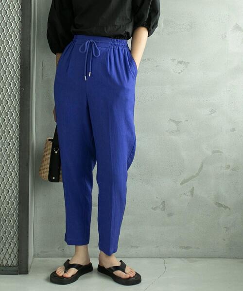 coen（コーエン）の「接触冷感リネンレーヨンテーパードカラーパンツ（その他パンツ・レディース・オリーブ/ピンク/ケリー/ロイヤルブルー/ベージュ/ブラック・S/M/L）」の19枚目の写真