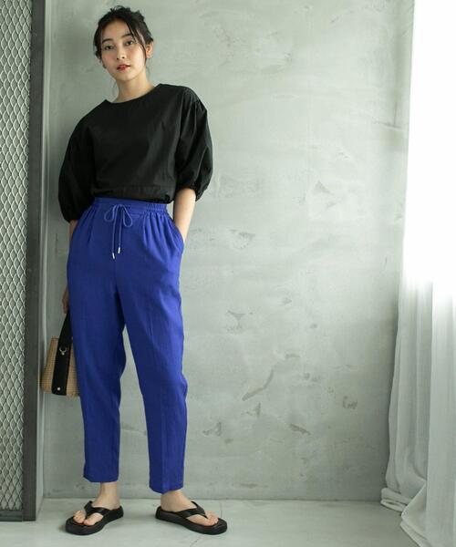 coen（コーエン）の「接触冷感リネンレーヨンテーパードカラーパンツ（その他パンツ・レディース・オリーブ/ピンク/ケリー/ロイヤルブルー/ベージュ/ブラック・S/M/L）」の20枚目の写真