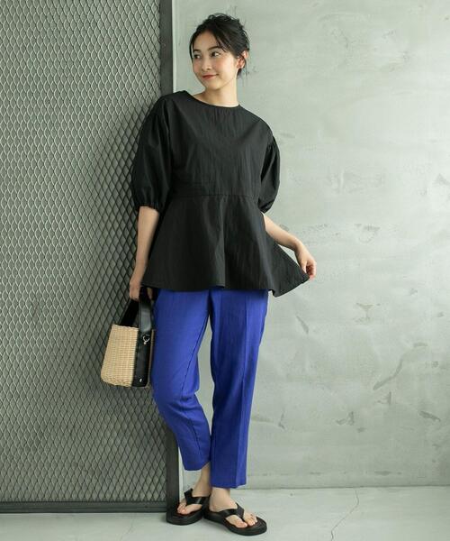 coen（コーエン）の「接触冷感リネンレーヨンテーパードカラーパンツ（その他パンツ・レディース・オリーブ/ピンク/ケリー/ロイヤルブルー/ベージュ/ブラック・S/M/L）」の22枚目の写真