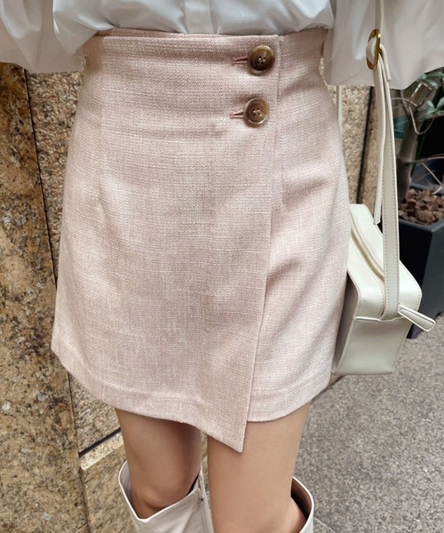 one after another NICE CLAUP（ワンアフターアナザーナイスクラップ）の「【再入荷】着回し万能。スタイルアップミニスカパン（その他パンツ・レディース・ホワイト系その他/ブラック系その他/グレー系その他/ピンク系その他/ブラック・FREE）」の5枚目の写真