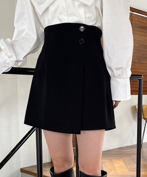 one after another NICE CLAUP（ワンアフターアナザーナイスクラップ）の「【再入荷】着回し万能。スタイルアップミニスカパン（その他パンツ・レディース・ホワイト系その他/ブラック系その他/グレー系その他/ピンク系その他/ブラック・FREE）」の3枚目の写真