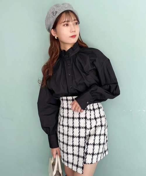 one after another NICE CLAUP（ワンアフターアナザーナイスクラップ）の「【再入荷】着回し万能。スタイルアップミニスカパン（その他パンツ・レディース・ホワイト系その他/ブラック系その他/グレー系その他/ピンク系その他/ブラック・FREE）」の9枚目の写真