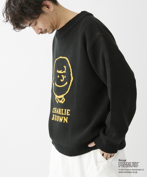 PEANUTS by relume 別注 ダブル ジャガードニット　スヌーピー PEANUTS メンズ ニット 「追加」「PEANUTS by relume