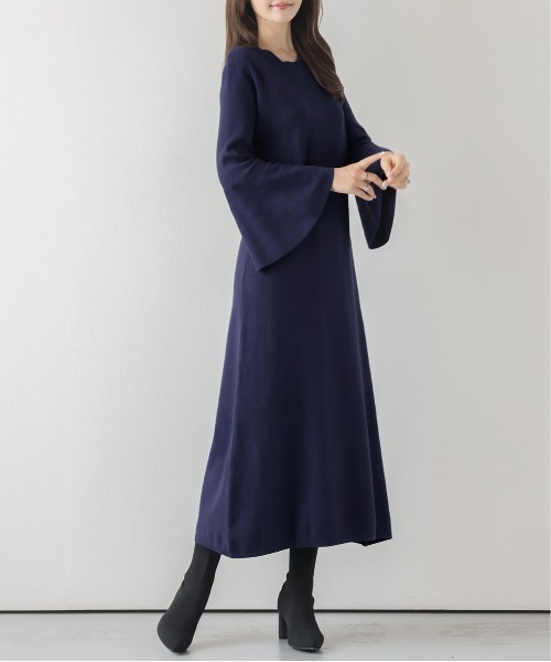 AMELY(エミリー)の「フレア袖ワンピーズ(ワンピース・レディース・ブラック/ネイビー/ベージュ/ライトグレー・フリー)」の22枚目の写真