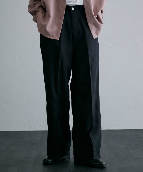 セール】EDWIN エドウィン タックワイドパンツ フレアスラックス
