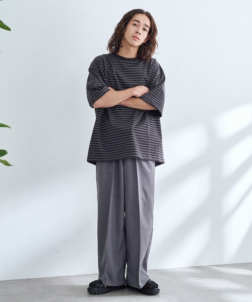 新しく着き EDWIN エドウィン タックワイドパンツ フレアスラックス パンツ