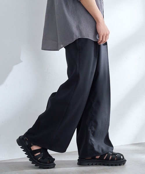 【セール】EDWIN エドウィン ワイドパンツ フレア スラックス（スラックス）｜EDWIN（エドウィン）