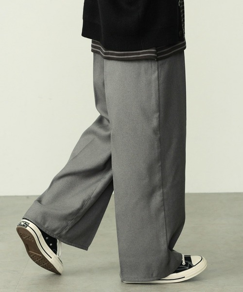 【セール】EDWIN エドウィン ワイドパンツ フレア スラックス（スラックス）｜EDWIN（エドウィン）