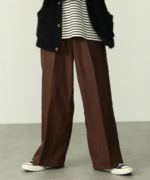 【セール】EDWIN エドウィン ワイドパンツ フレア スラックス（スラックス）｜EDWIN（エドウィン）