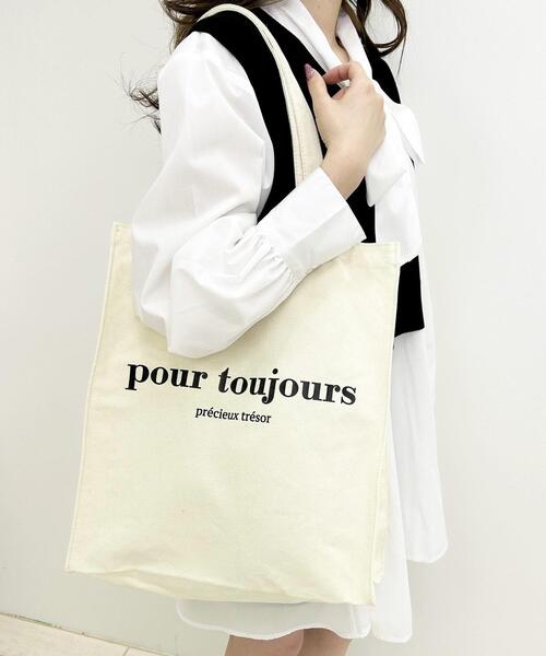 INGNI（イング）の「キャンバストート（ハンドバッグ・レディース・サックスブルー/ブラック/ピンク/キナリ・ONE SIZE）」の2枚目の写真