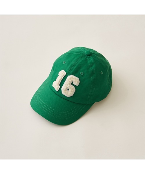 b・ROOM(ビールーム)の「ナンバーサガラワッペンキャップ(キャップ・キッズ・グリーン/ベージュ/レッド/ブラック/アイボリー・FREE)」の5枚目の写真