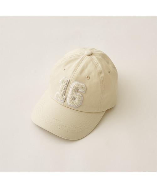 b・ROOM(ビールーム)の「ナンバーサガラワッペンキャップ(キャップ・キッズ・グリーン/ベージュ/レッド/ブラック/アイボリー・FREE)」の2枚目の写真