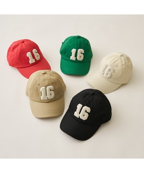 b・ROOM(ビールーム)の「ナンバーサガラワッペンキャップ(キャップ・キッズ・グリーン/ベージュ/レッド/ブラック/アイボリー・FREE)」の6枚目の写真